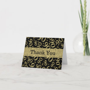 Thank You Black/Gold Over The Hill 90th Birthday Card