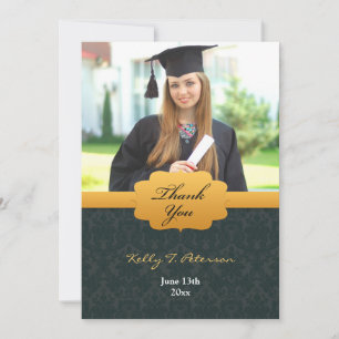 Thank You Black Gold Photo Card