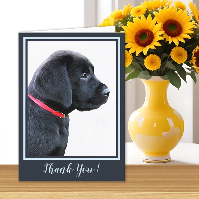 Thank You - Black Labrador Cute Puppy Dog Card (Creator Uploaded)