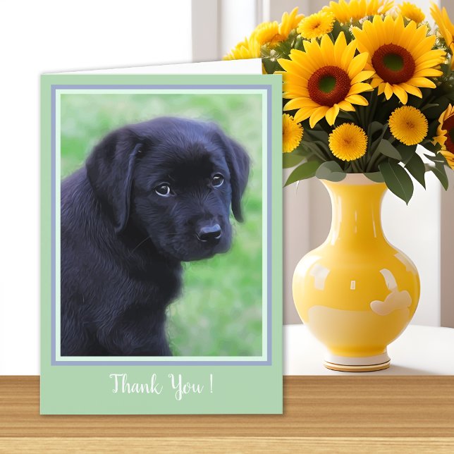 Thank You Black Labrador Puppy - Cute Dog Card (Creator Uploaded)