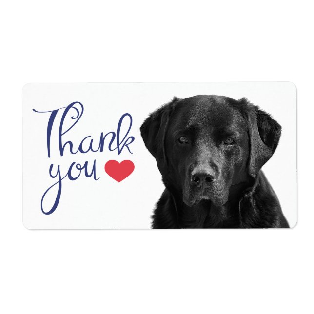 Thank You Black Labrador Retriever  Dog Sticker (Front)