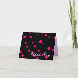 "Thank You" (black w/ hot pink dots) Thank You Card