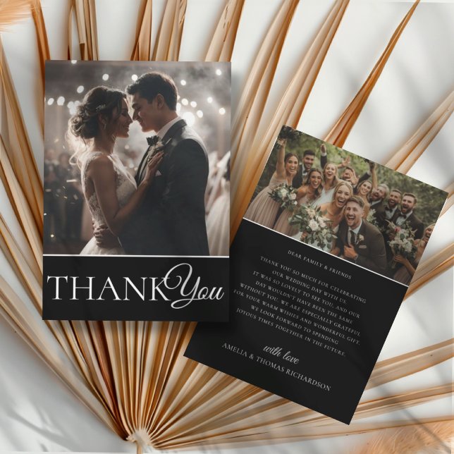 Thank You Black & White 2 Photo Wedding (Creator Uploaded)