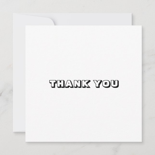 Thank you, black white card (Front)