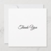 Thank you, black white elegant classic card