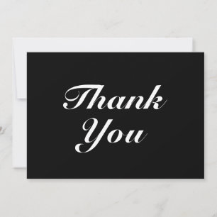 Thank You, black white elegant note card