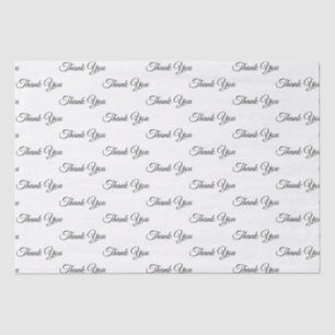 Thank you black white elegant script pattern chic tissue paper