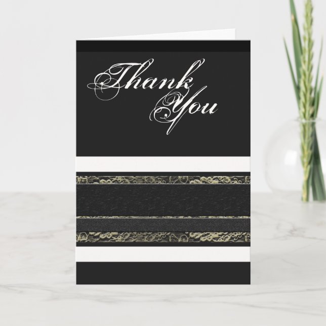 Thank you black white formal card (Front)