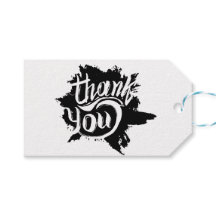 Thank You Black & White Paint Splat Gift Wedding