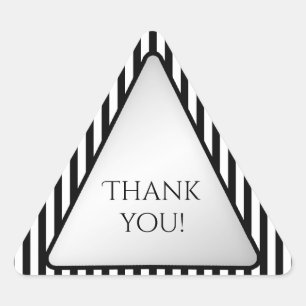 Thank You Black/White Stripe Geometric Triangle Sticker