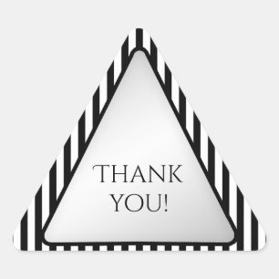 Thank You Black/White Stripe Geometric Triangle Triangle Sticker
