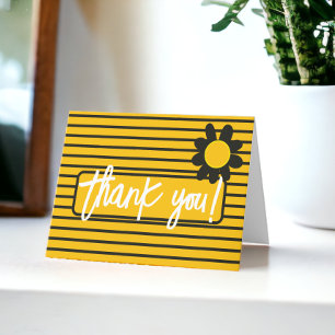 Thank You Black Yellow Flowers