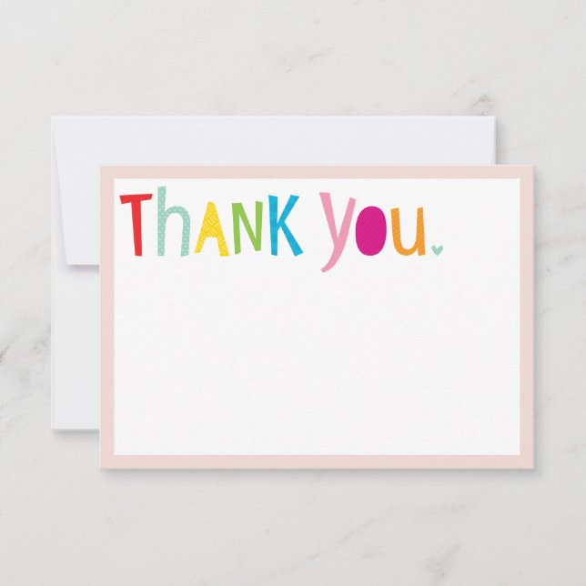 THANK YOU blank business modern bright typography Card (Front)