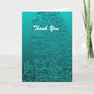 Thank You, Blank Inside, Blue Ferris Wheel You Card