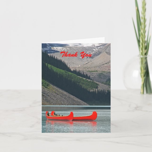 Thank You, Blank Inside, Canoes & Mountains You Card (Front)