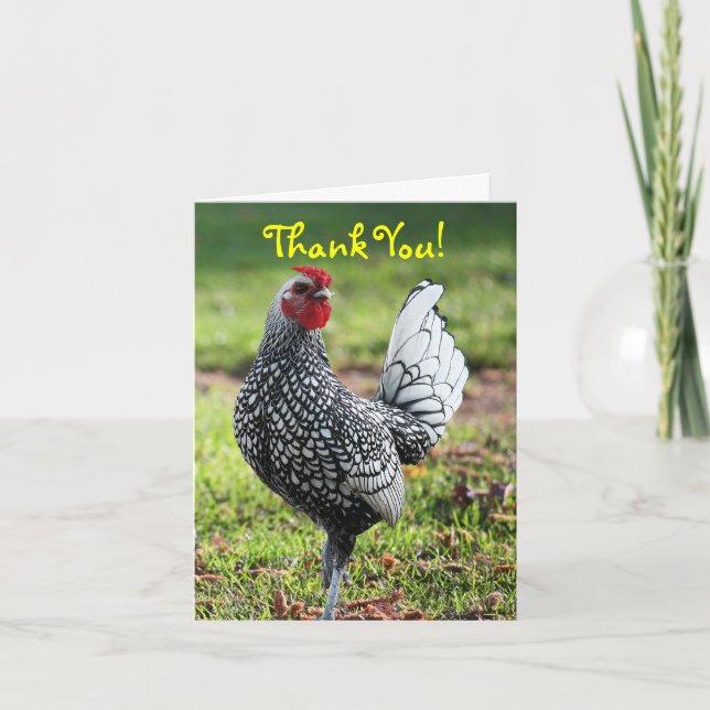 Thank You, Blank, Rooster You Card (Front)