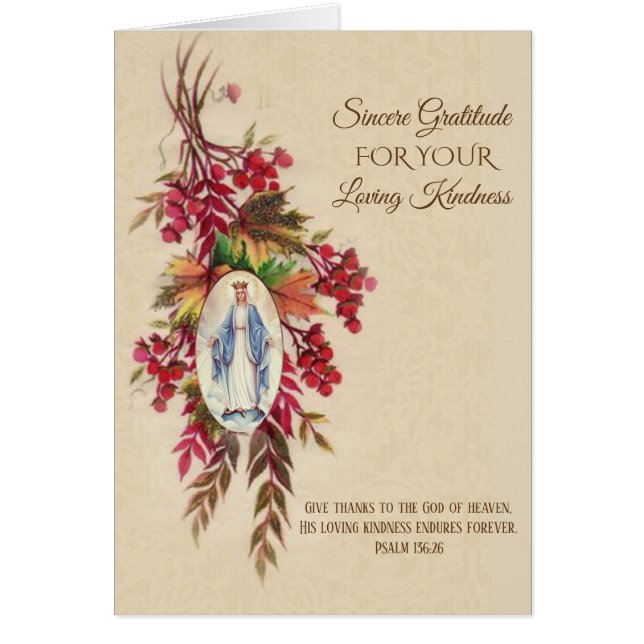 Thank You Blessed Virgin Mary Autumn Flowers (Front)