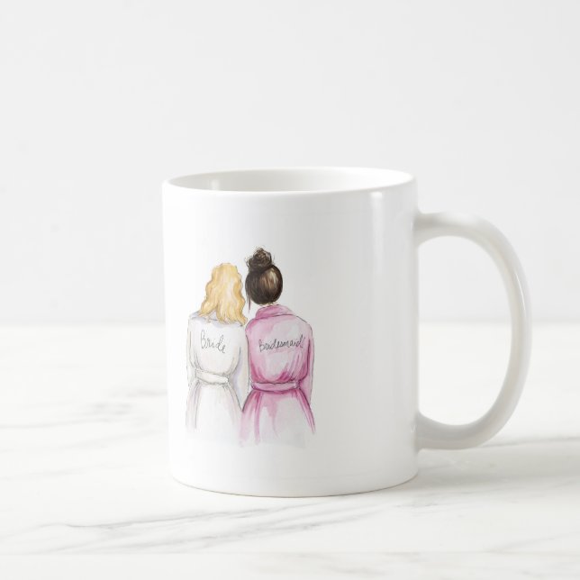 Thank You Blonde Waves Bride Dk Br Bun Bm Coffee Mug (Right)