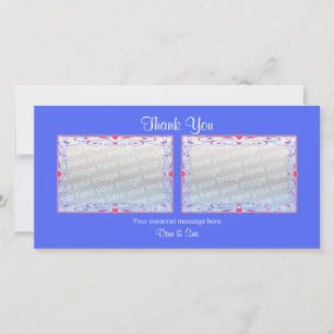 Thank You Blue 2 Photos Card