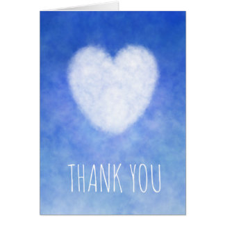 Thank You Blue and White Cloud Heart Card