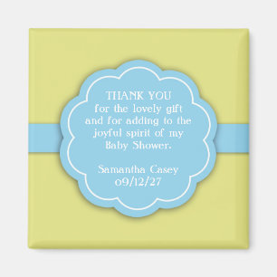 Thank You Blue Baby Shower Favour Magnet
