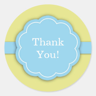 Thank You Blue Baby Shower Sticker
