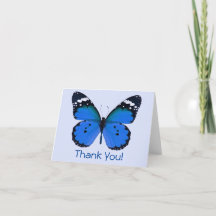 Thank You! Blue Butterfly Customise Message