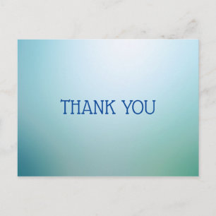 Thank you blue gradient postcard