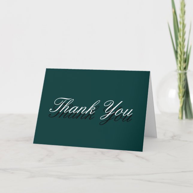 Thank You Blue Green Colour Greeting Card (Front)