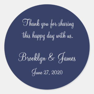 Thank You Blue Nautical Wedding Stickers