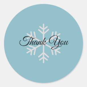 Thank You Blue Pastel Minimalist Professional Classic Round Sticker