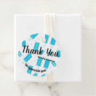 Thank you - Blue Popsicles Favour Tags
