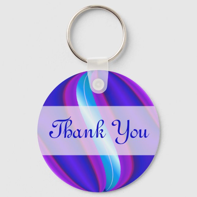 Thank You blue purple Key Ring (Front)