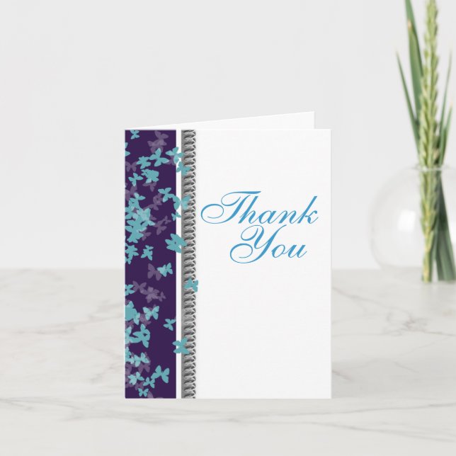 Thank you blue purple white butterfly elegant (Front)