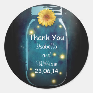 thank you blue rustic whimsical mason jar stickers