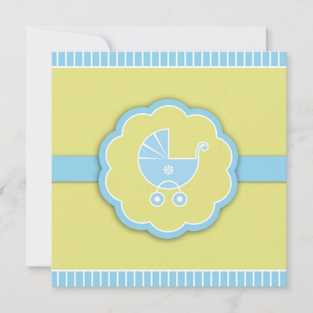 Thank You Blue Shower Stroller Flat Card (Front)