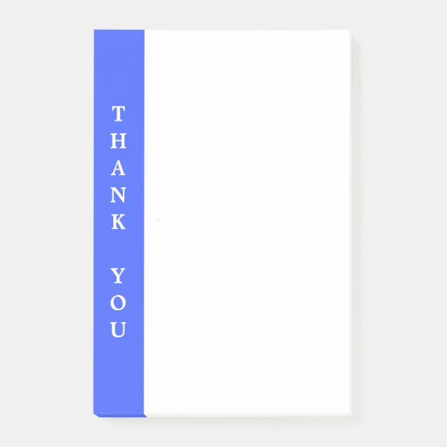 Thank You Blue White on Large Size Post-it Notes (Front)