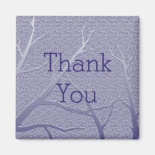 Thank You Blue Winter Branch Pattern Appreciation Magnet