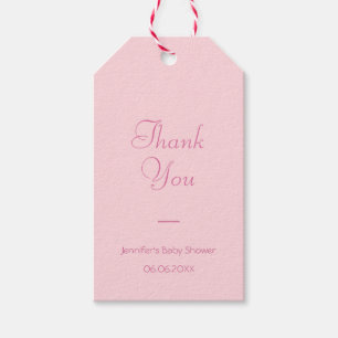 Thank You Blush Pink Modern Handwritten Script Gift Tags