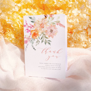 Thank You   Blush & Teal Spring Floral Baby Shower