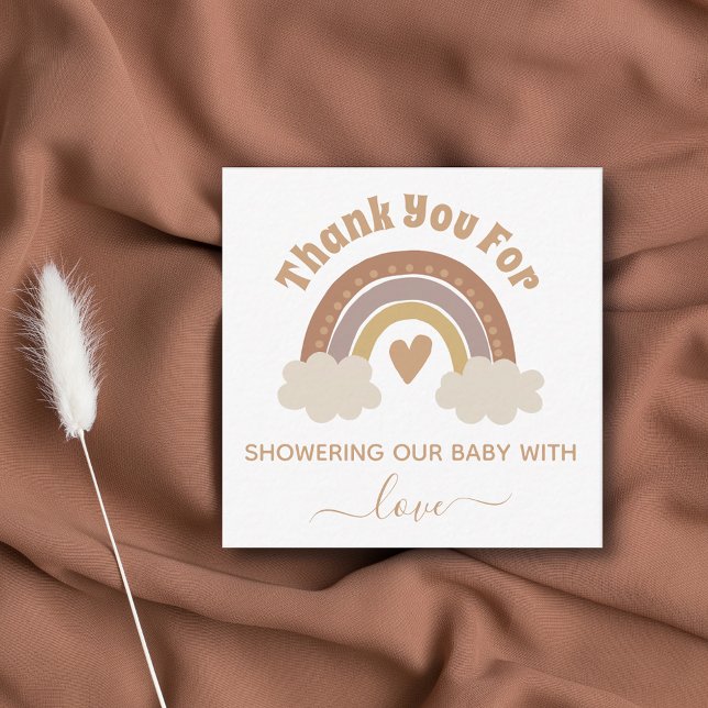 thank you boho rainbow baby shower card (Creator Uploaded)