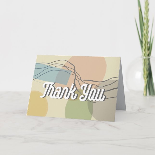 Thank You Bold Text Abstract Art  Card (Front)