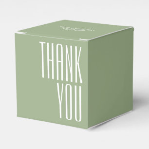 Thank You Bold Typography Sage Green White  Favour Box