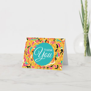 Thank You Boldy Coloured Abstract Card