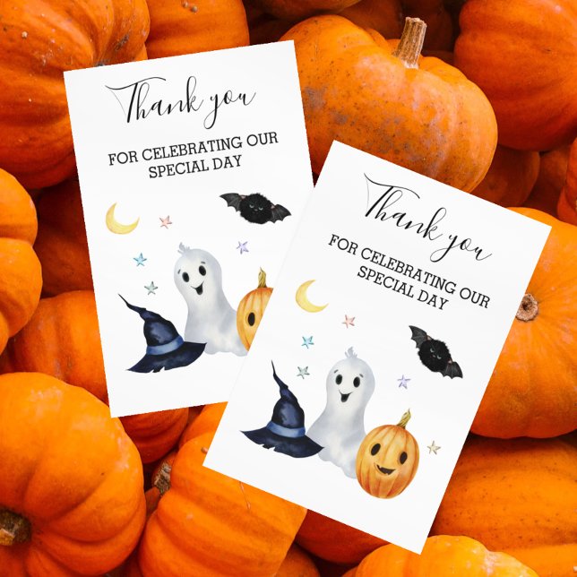 Thank you Boo Ghost Baby Shower Halloween Card (Creator Uploaded)