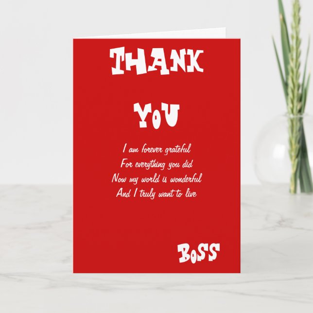 Thank you boss greeting cards (Front)