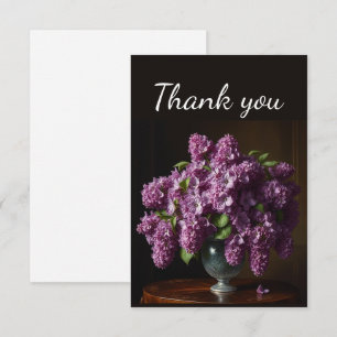 Thank You Bouquet Spring Flowers Lilac Mauve  Card
