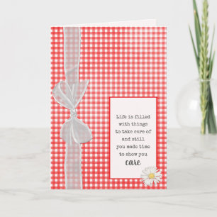 Thank You Bow on Gingham Card