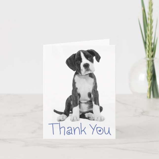 Thank You Boxer Puppy Dog Notecard (Front)