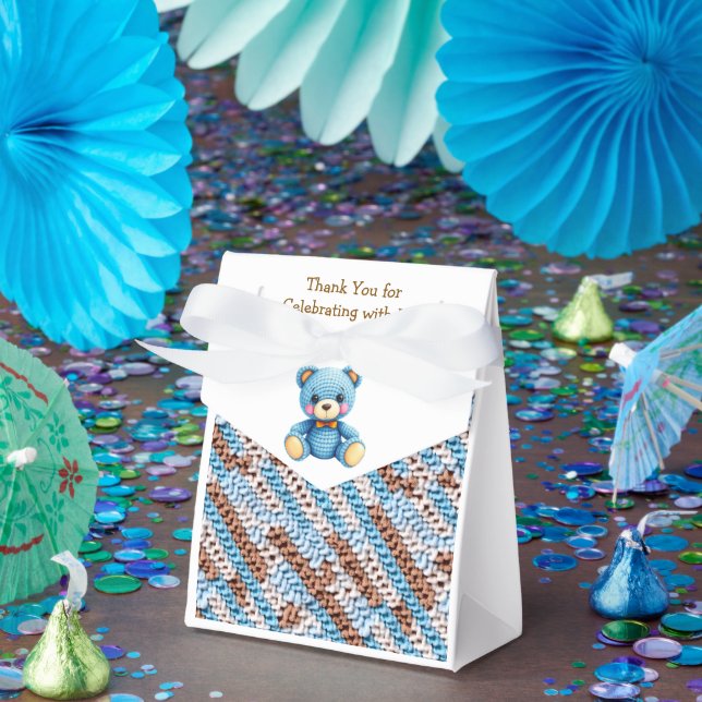 Thank You | Boy's Teddy Bear Baby Shower Favour Box (Party)